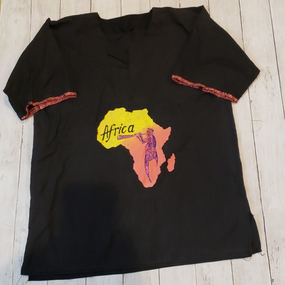 African inspired black shirt